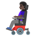 👩🏿‍🦼 woman in motorized wheelchair: dark skin tone display on Google